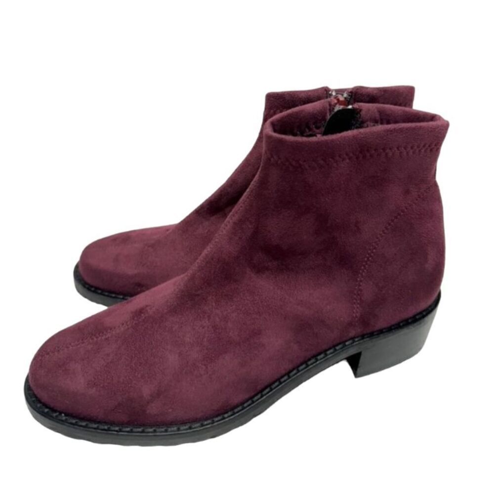 Ron White Boots Size 5.5US 36EUR Wine Giorgi Stretch Side Zip‎ Ankle Booties